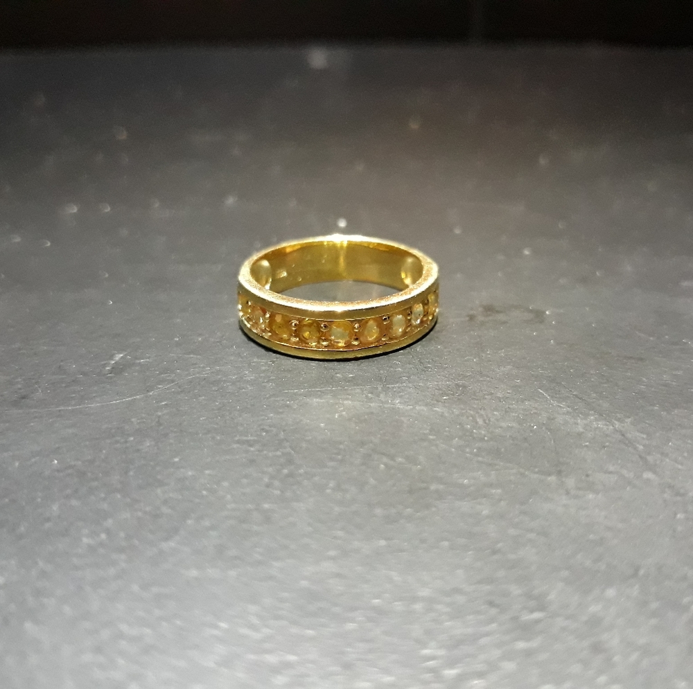 Natural Orange Songea Sapphire Ring ak10